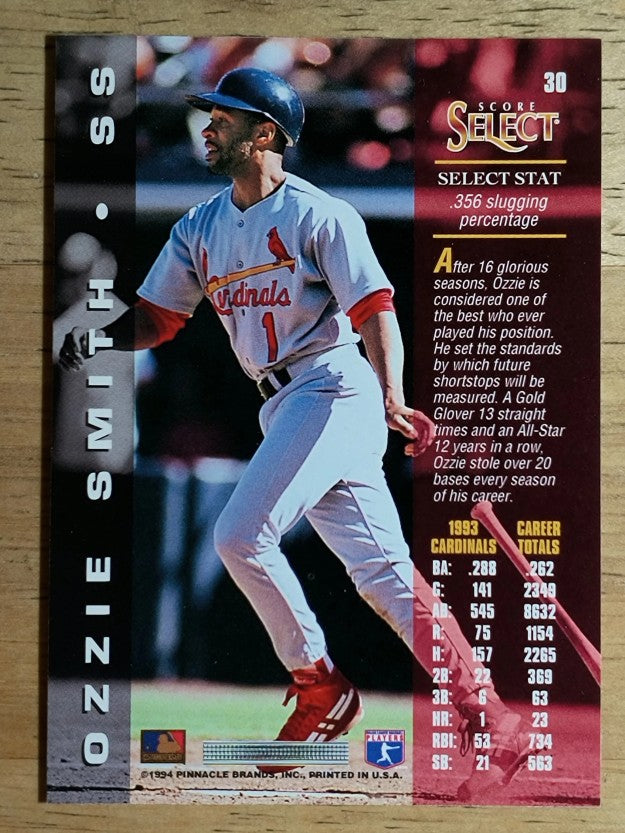 1994 Select #30 Ozzie Smith
