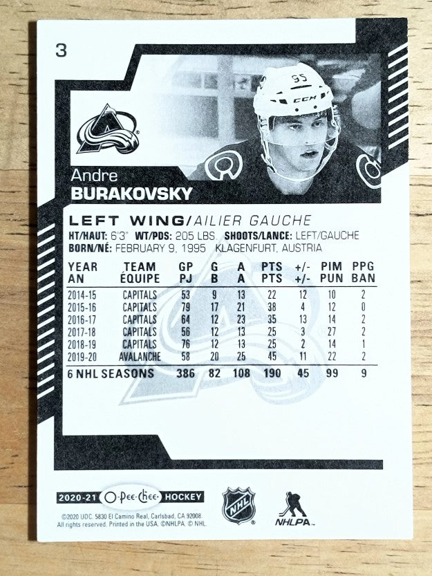 2020-21 O-Pee-Chee #3 Andre Burakovsky
