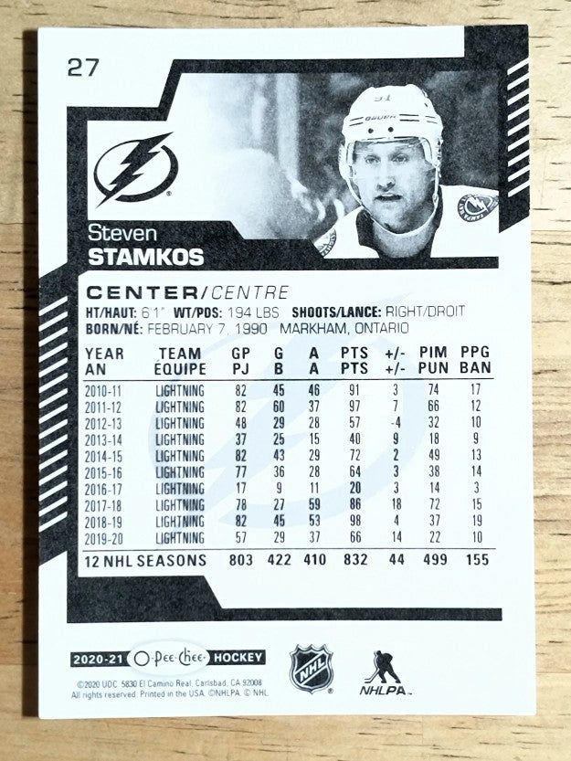 2020-21 O-Pee-Chee #27 Steven Stamkos