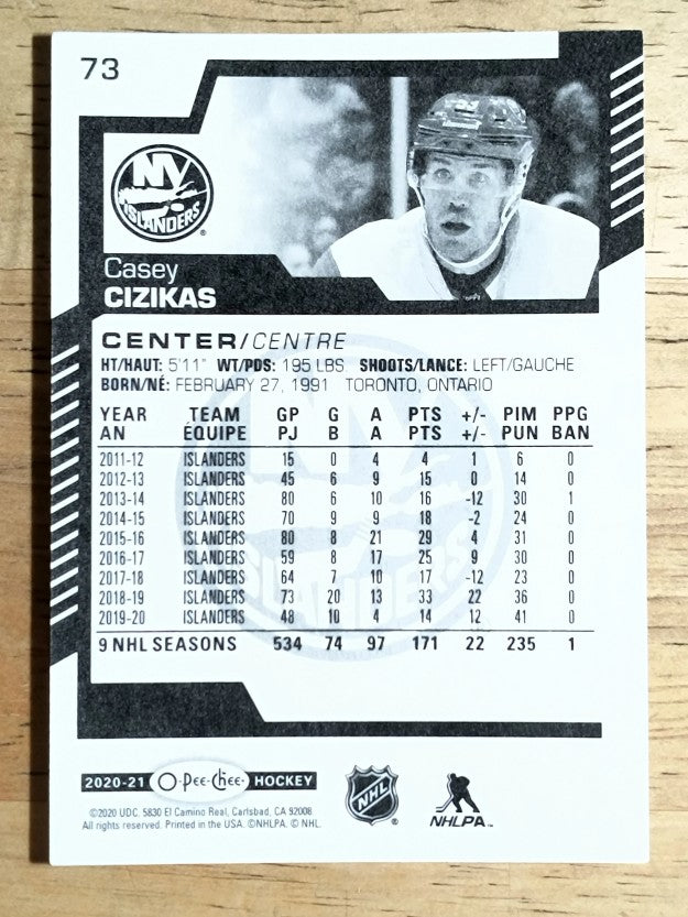 2020-21 O-Pee-Chee #73 Casey Cizikas