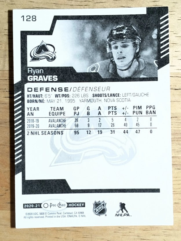 2020-21 O-Pee-Chee #128 Ryan Graves