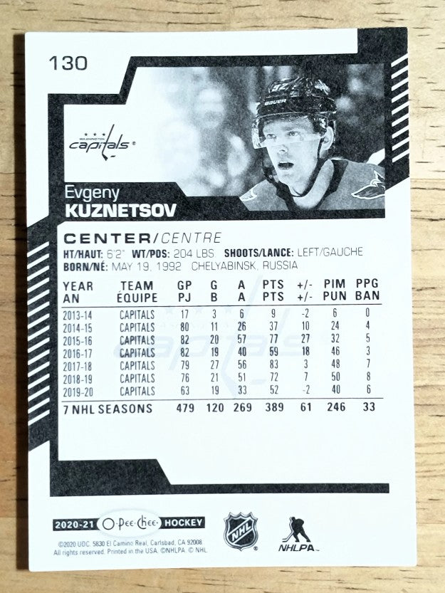 2020-21 O-Pee-Chee #130 Evgeny Kuznetsov