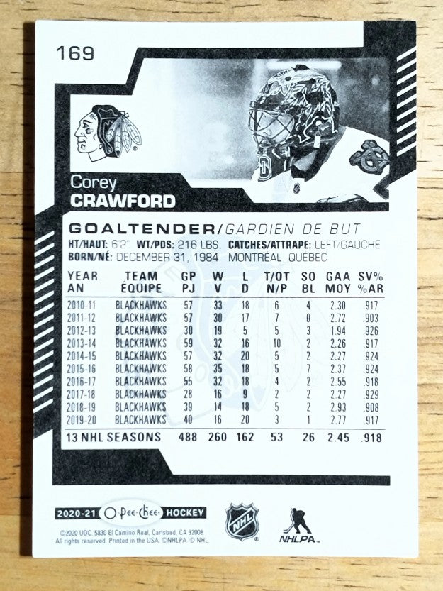 2020-21 O-Pee-Chee #169 Corey Crawford