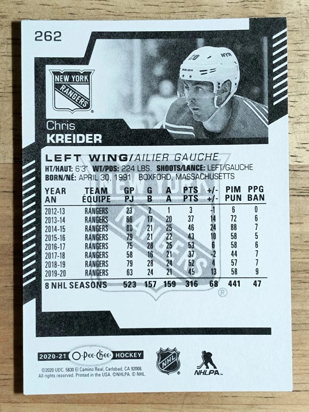 2020-21 O-Pee-Chee #262 Chris Kreider