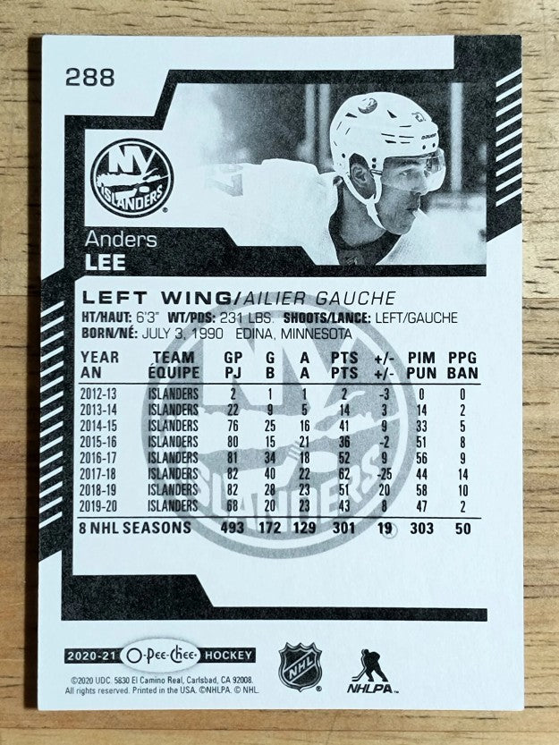 2020-21 O-Pee-Chee #288 Anders Lee