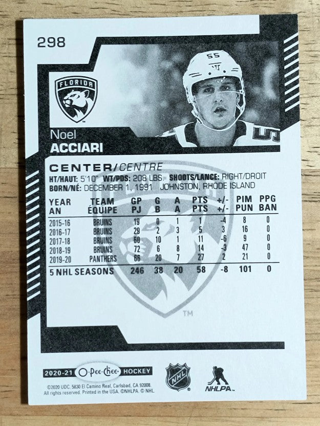 2020-21 O-Pee-Chee #298 Noel Acciari