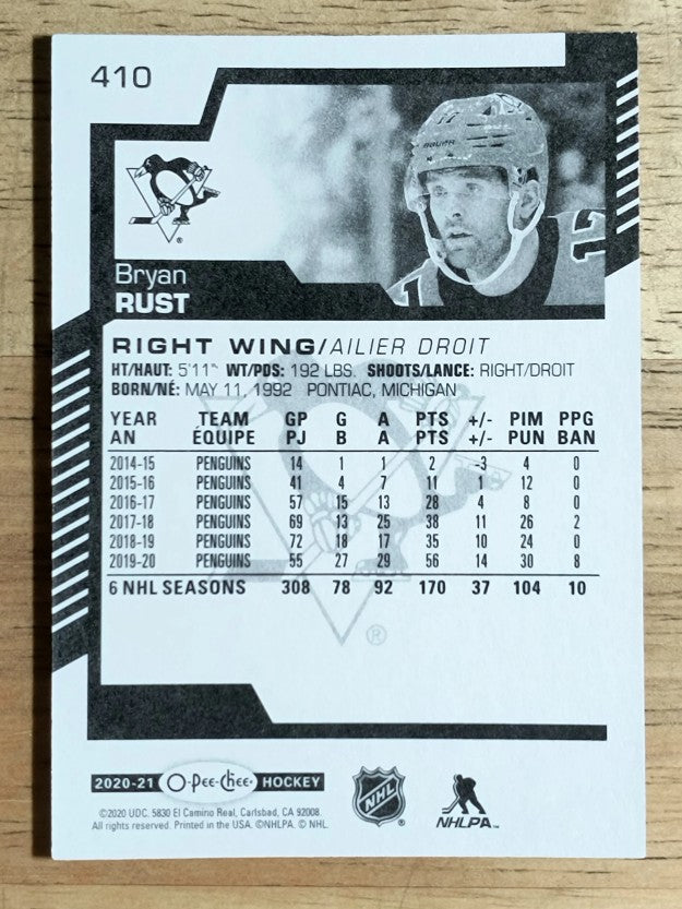 2020-21 O-Pee-Chee #410 Bryan Rust