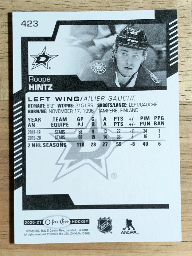 2020-21 O-Pee-Chee #423 Roope Hintz