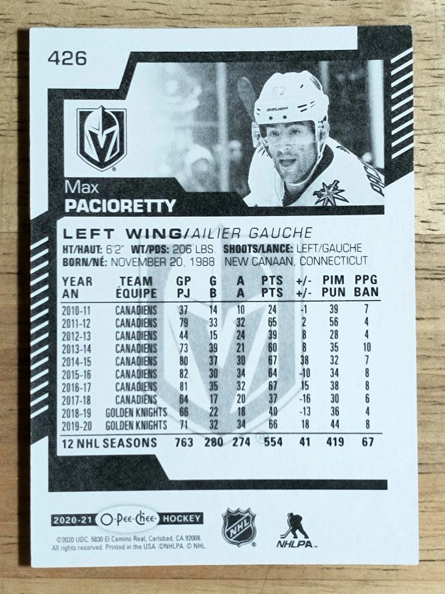 2020-21 O-Pee-Chee #426 Max Pacioretty