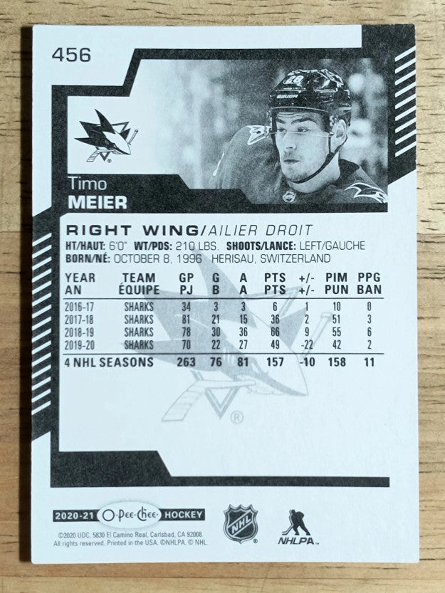 2020-21 O-Pee-Chee #456 Timo Meier