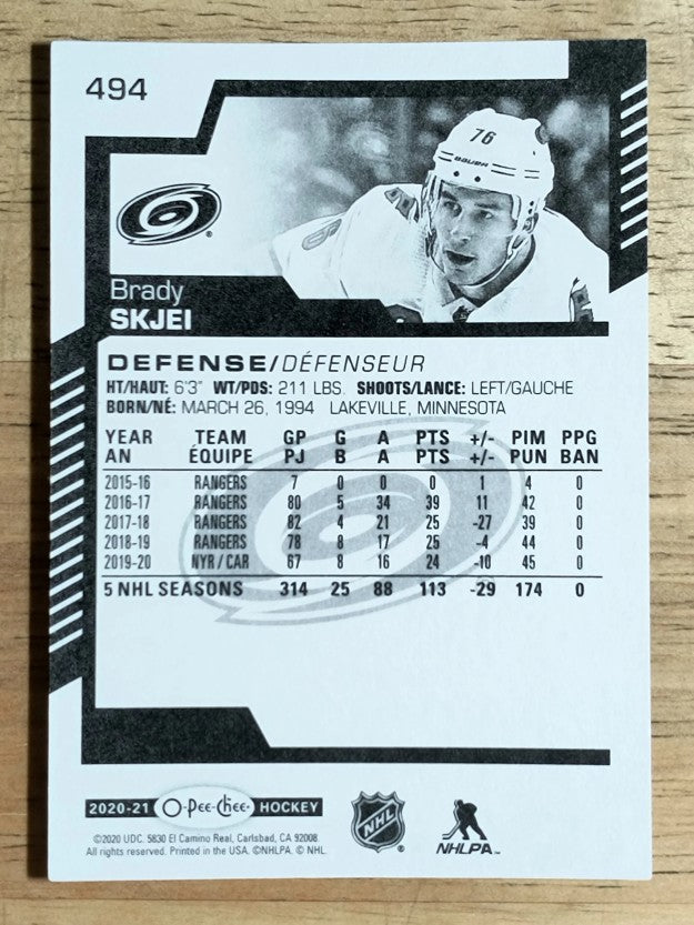 2020-21 O-Pee-Chee #494 Brady Skjei
