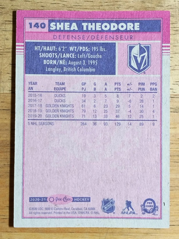2020-21 O-Pee-Chee Retro #140 Shea Theodore