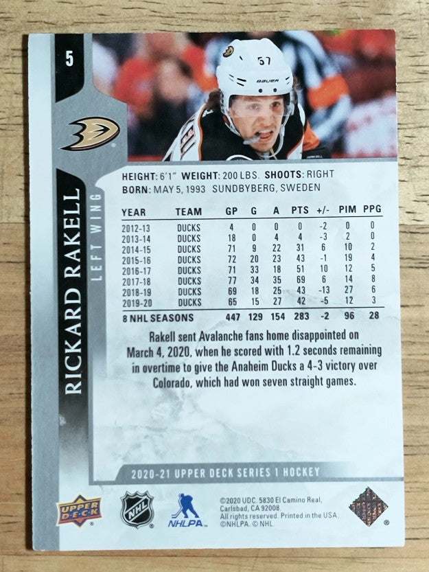 2020-21 Upper Deck #5 Rickard Rakell