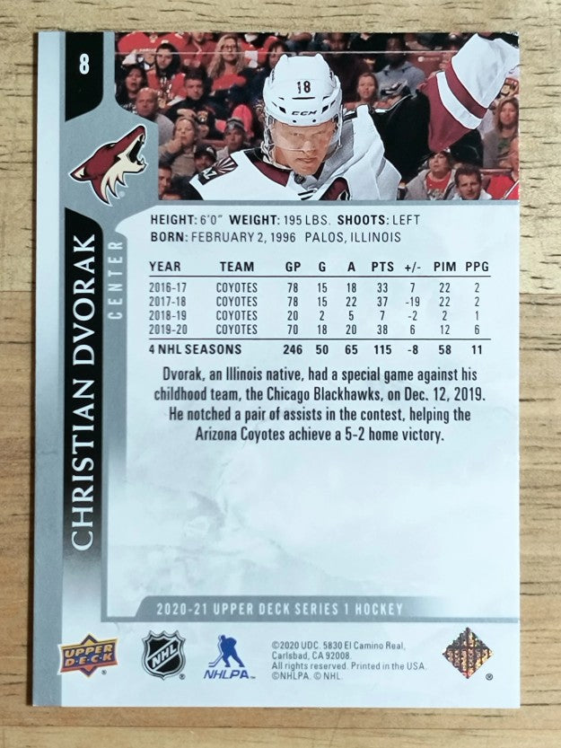 2020-21 Upper Deck #8 Christian Dvorak