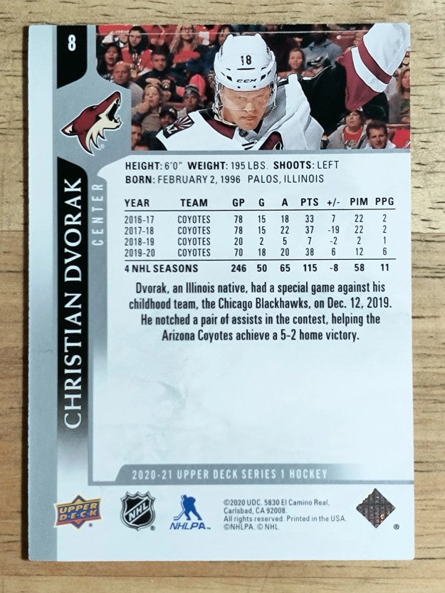 2020-21 Upper Deck #8 Christian Dvorak