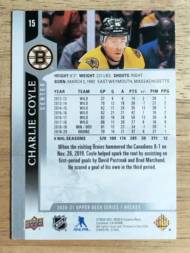 2020-21 Upper Deck #15 Charlie Coyle