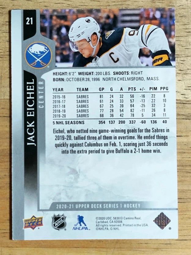 2020-21 Upper Deck #21 Jack Eichel