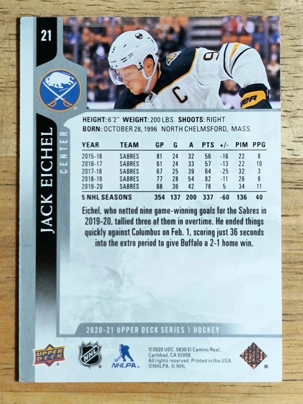 2020-21 Upper Deck #21 Jack Eichel