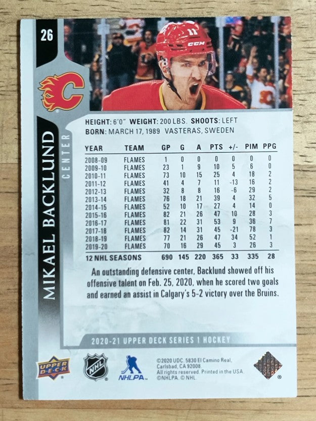 2020-21 Upper Deck #26 Mikael Backlund
