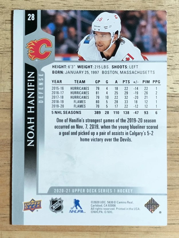 2020-21 Upper Deck #28 Noah Hanifin