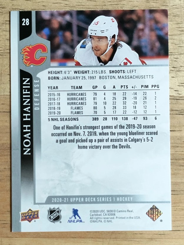 2020-21 Upper Deck #28 Noah Hanifin