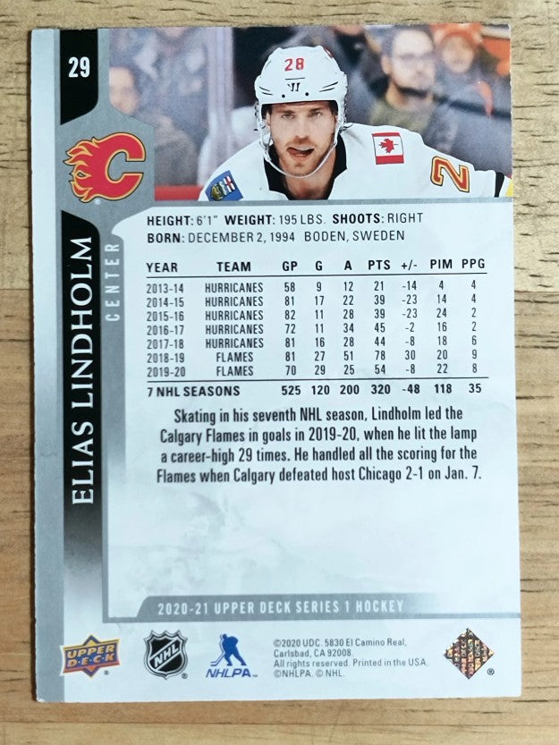2020-21 Upper Deck #29 Elias Lindholm