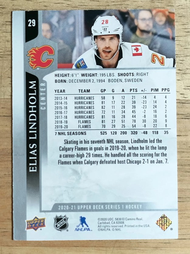 2020-21 Upper Deck #29 Elias Lindholm