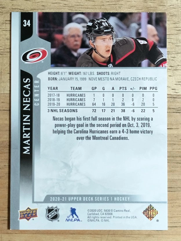 2020-21 Upper Deck #34 Martin Necas