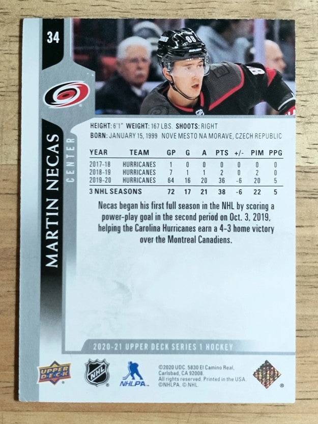 2020-21 Upper Deck #34 Martin Necas