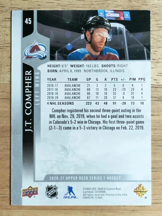2020-21 Upper Deck #45 J.T. Compher