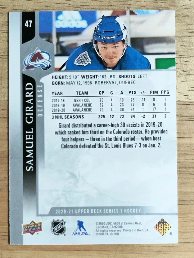 2020-21 Upper Deck #47 Samuel Girard