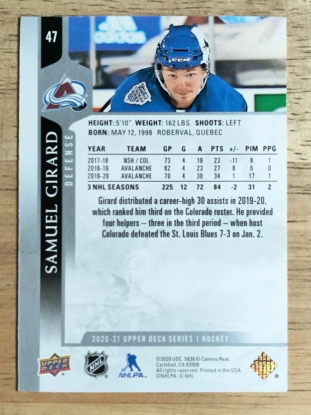 2020-21 Upper Deck #47 Samuel Girard