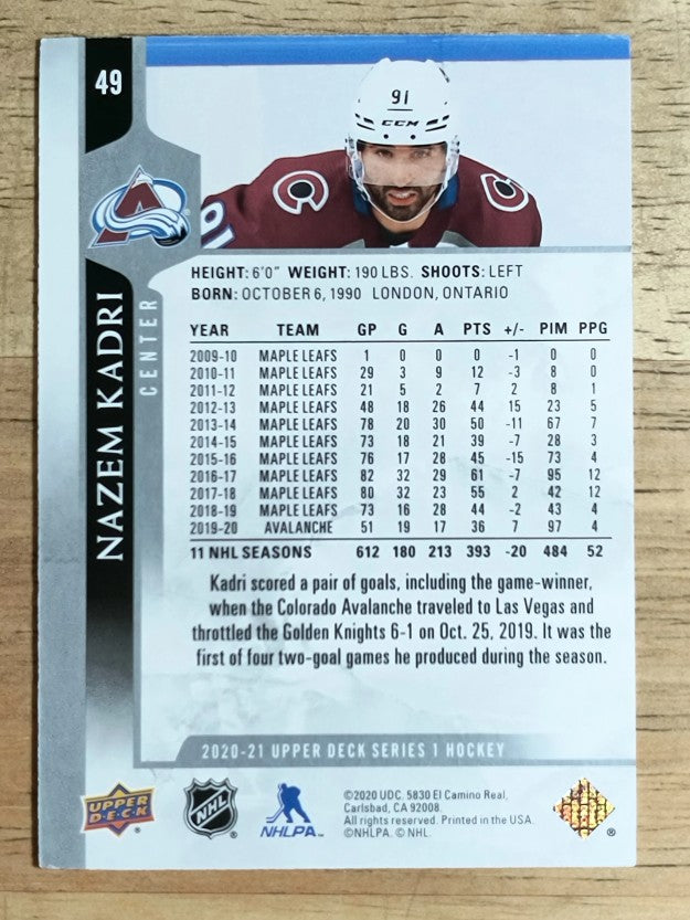 2020-21 Upper Deck #49 Nazem Kadri