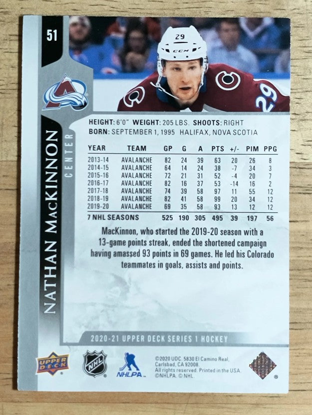 2020-21 Upper Deck #51 Nathan MacKinnon