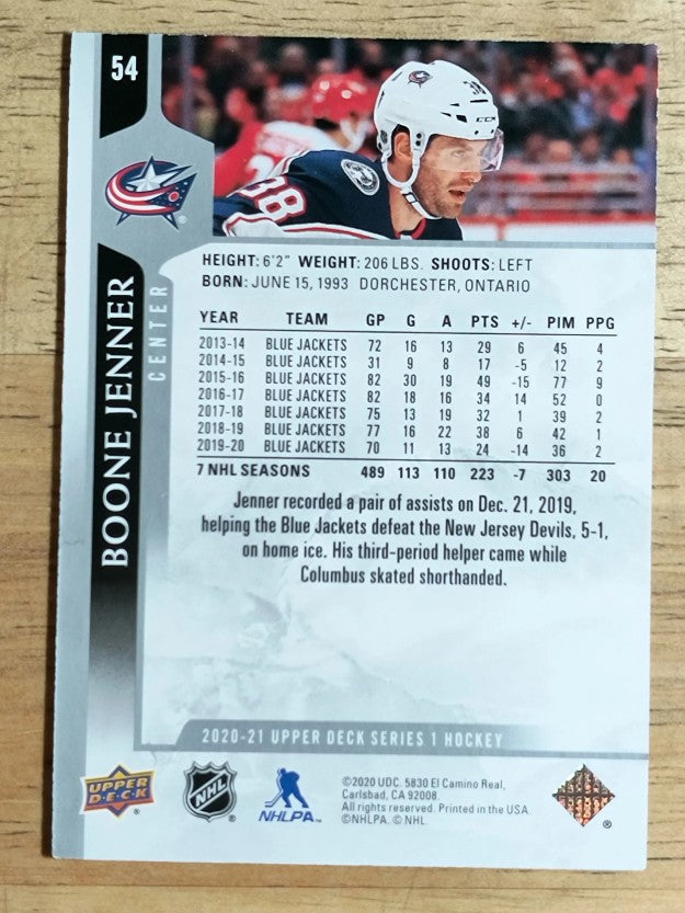 2020-21 Upper Deck #54 Boone Jenner