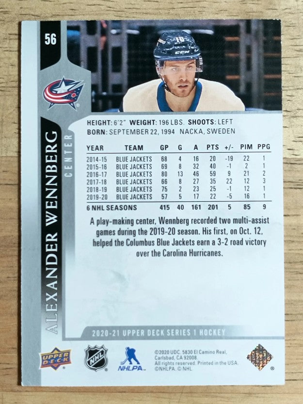 2020-21 Upper Deck #56 Alexander Wennberg