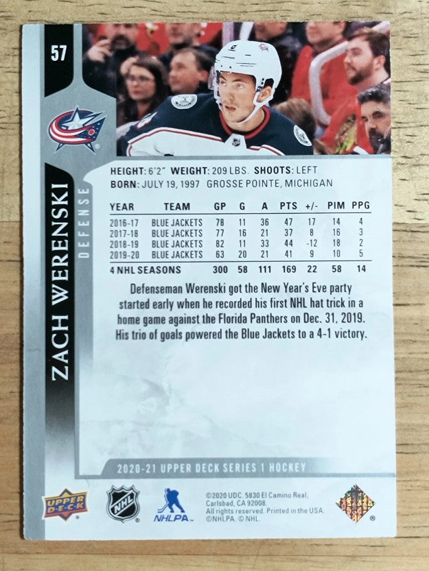 2020-21 Upper Deck #57 Zach Werenski