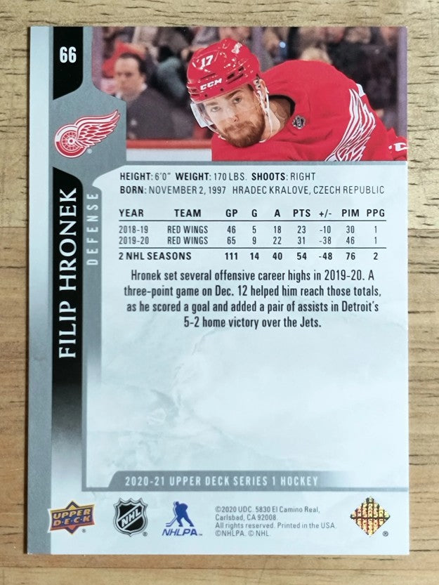 2020-21 Upper Deck #66 Filip Hronek