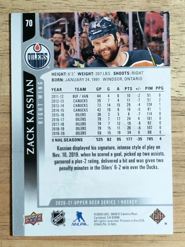 2020-21 Upper Deck #70 Zack Kassian