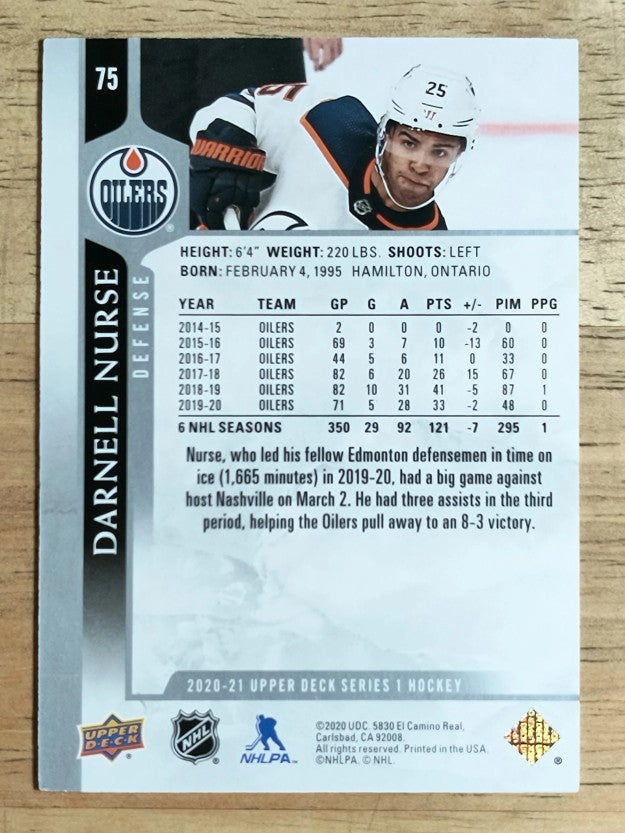 2020-21 Upper Deck #75 Darnell Nurse