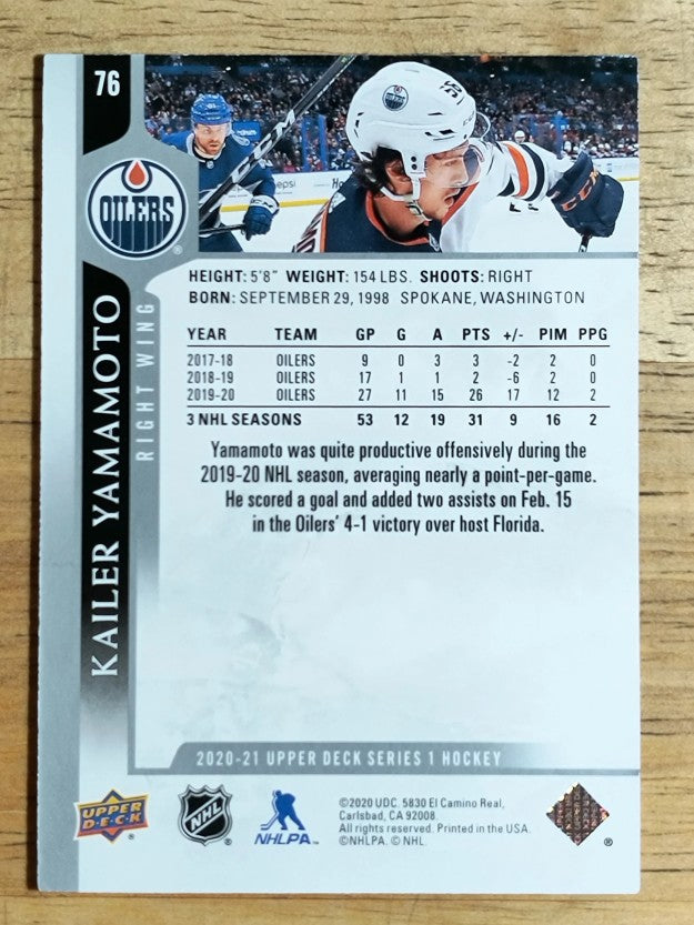 2020-21 Upper Deck #76 Kailer Yamamoto