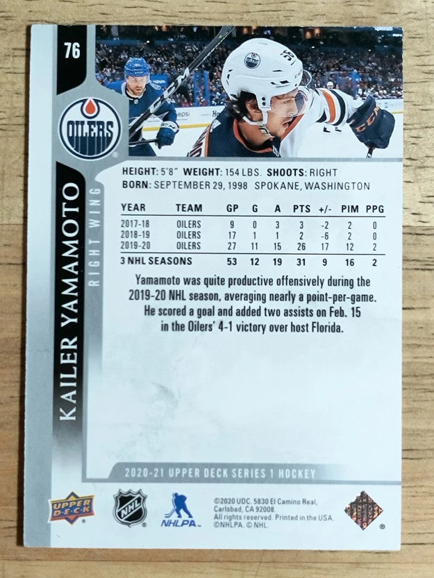 2020-21 Upper Deck #76 Kailer Yamamoto