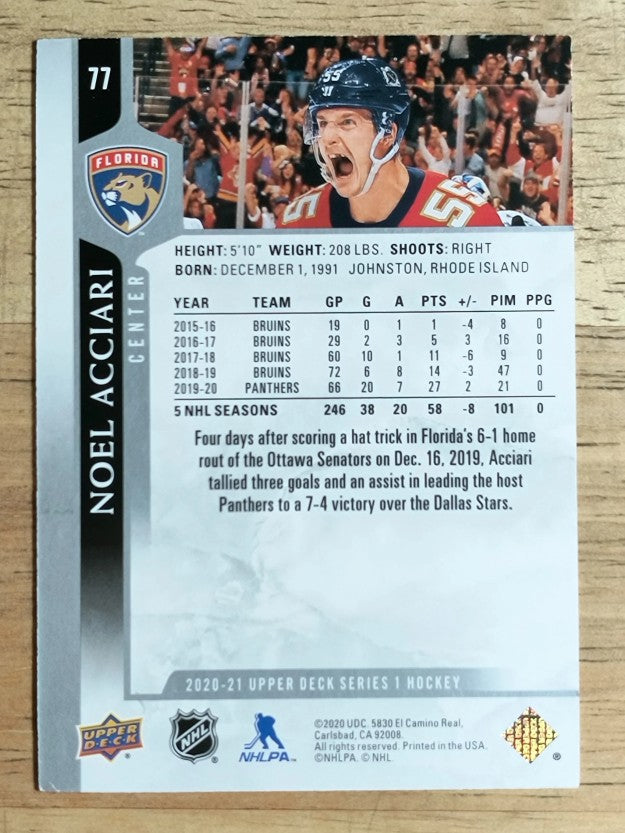2020-21 Upper Deck #77 Noel Acciari