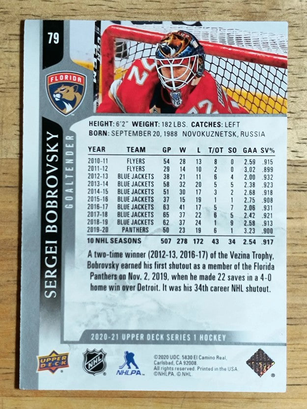 2020-21 Upper Deck #79 Sergei Bobrovsky