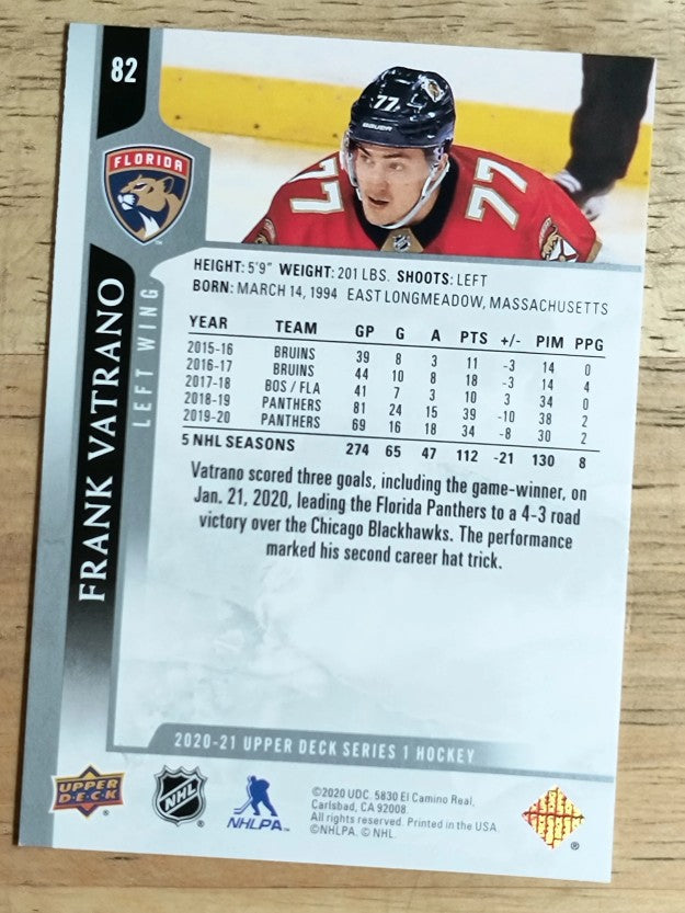 2020-21 Upper Deck #82 Frank Vatrano
