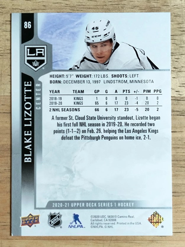 2020-21 Upper Deck #86 Blake Lizotte