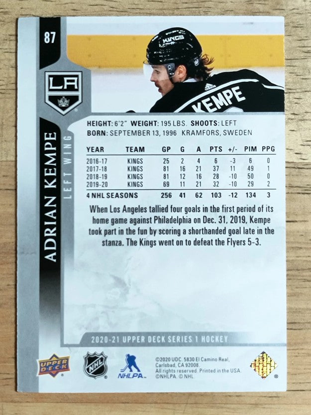 2020-21 Upper Deck #87 Adrian Kempe