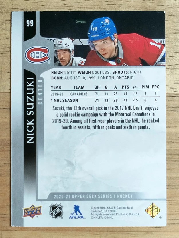 2020-21 Upper Deck #99 Nick Suzuki