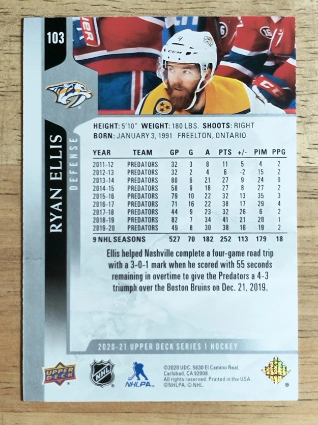 2020-21 Upper Deck #103 Ryan Ellis