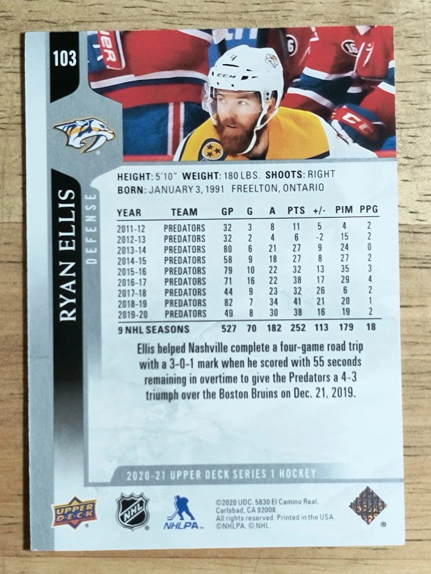 2020-21 Upper Deck #103 Ryan Ellis